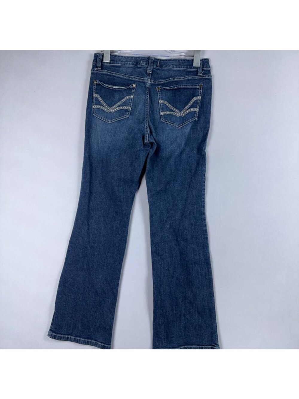 Nine West Vintage America Bootcut Jeans Size 8P Blue Mid Rise Embroidered Pocket - Picture 4 of 15